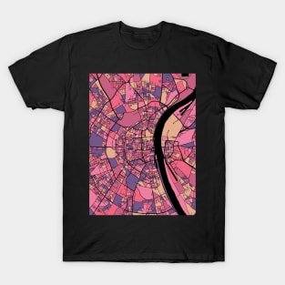 Cologne Map Pattern in Purple & Pink T-Shirt